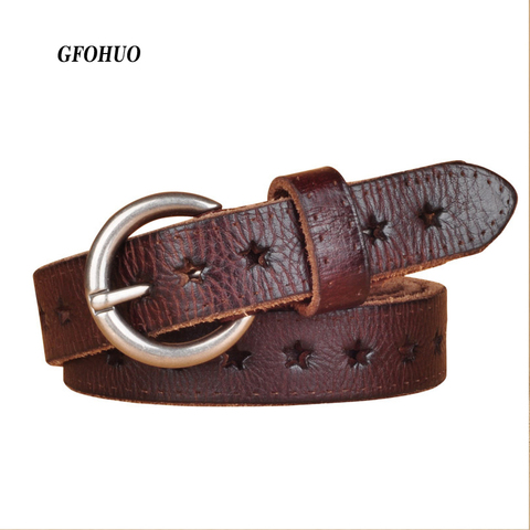 Hot Fashion Women Belt Brand Designer Luxury Full Grain Leather Belt Genuine Leather Cowskin Hollow Out Popular Ladies Belt ► Photo 1/6