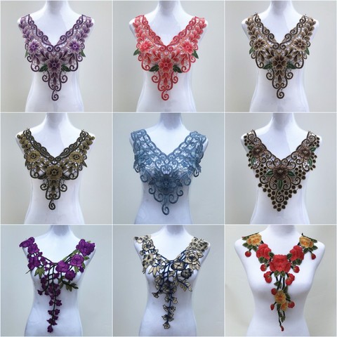 1Pcs Embroidered Butterfly Lace Collar Neckline Venise Applique Embroidery Sewing on Patches Sewing Accessories 53-61 ► Photo 1/6
