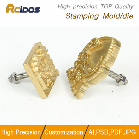 Brass Stamping Machine Mold,RCIDOS CNC Engraving Mold/Hot Foil Stamping Cliche,Leather Bronzing Die,Cake Marks Stamp ► Photo 1/6