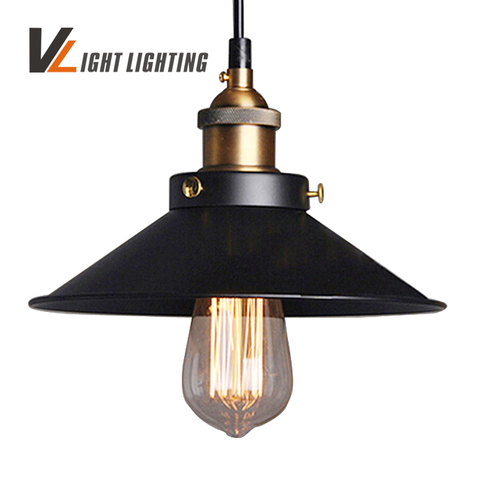 Free shipping Dia 22cm copper black light  110V or 220V Edison bulb coffee bar lighting vintage lamps pendant lights ► Photo 1/1