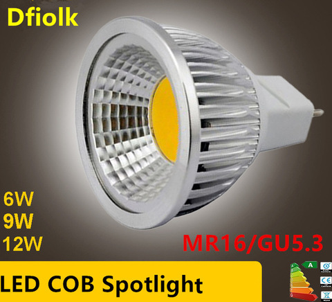 New High Power Lampada Led MR16 GU5.3 COB 6w 9w 12w Dimmable Led Cob Spotlight Warm Cool White MR16 12V Bulb Lamp GU 5.3 220V ► Photo 1/6