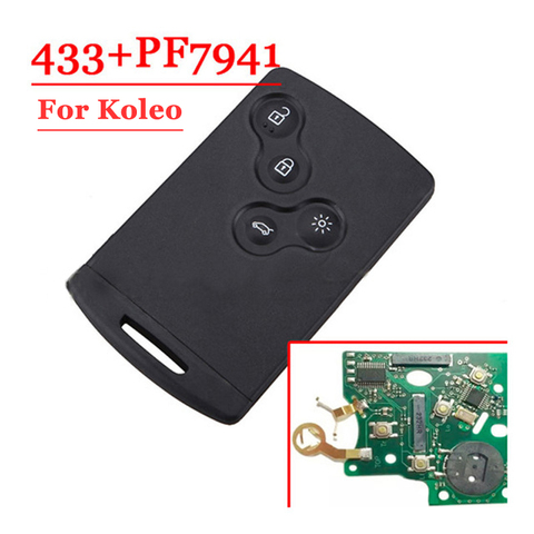 Free shipping After Market 4 Button Remote Smart Card With PCF7941 Chip For renault  (1 piece) ► Photo 1/1