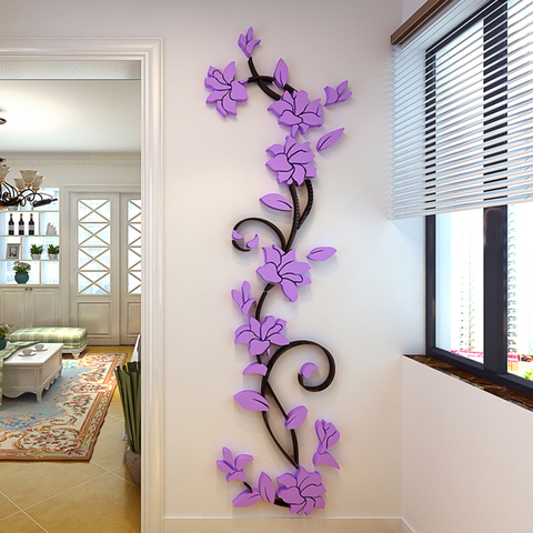 2022 DIY 3D Flower Tree Acrylic Wall Sticker Decals Home Decor Wallpapers For Livingroom Bedroom Wall Decoration Stickers Poster ► Photo 1/1