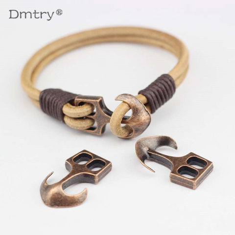 Dmtry Vintage Jewelry Anchor Findings Parts For Making Bracelet Handmade Diy With Round Leather Material Accessories C0001 ► Photo 1/6