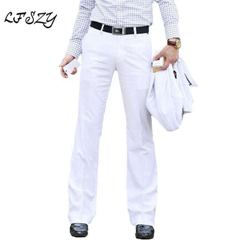 2022 New Men's Flared Trousers Formal Pants Bell Bottom Pant Dance White Suit Pants Formal pants For Men Size 28-37 ► Photo 1/6