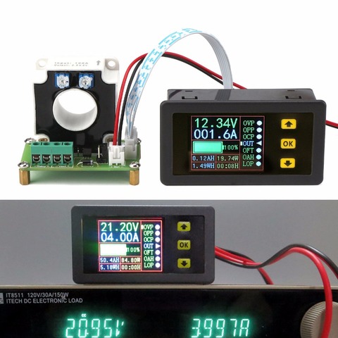 0-500A Hall Coulomb Meter Multimeter LCD DC Bidirectional Voltage Current power Capacity time Battery Monitor Charge Discharge ► Photo 1/6