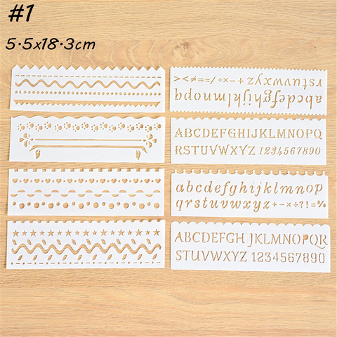 8pc 5.5x18.3cm Words Letter Theme Layering Stencils Walls Painting Scrapbooking Stamp Album Decor Embossing Paper Card Template ► Photo 1/6