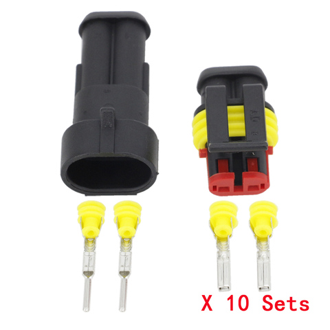 10 Sets 2 Pin AMP 1.5 Connector DJ7021-1.5 Waterproof Electrical Wire Connector Plug Automobile Xenon lamp connector ► Photo 1/6