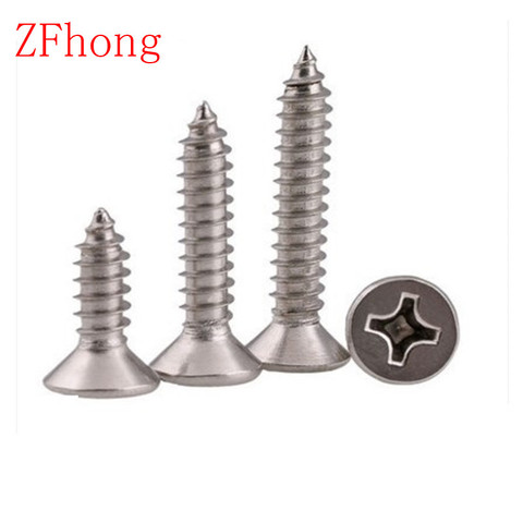 10-100pcs M1 M1.2 M1.4 M1.7 M2 M2.3 M2.6 M3  M4 M5 M6  Stainless steel Cross recessed countersunk head tapping screws Wood SCREW ► Photo 1/3