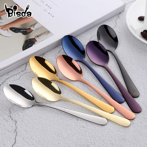2 Pcs Tea Spoon 18/8 stainless Steel Cake Fruit Spoons For Dessert Small Coffee Scoop Gold Dessert Tools for Snack Dinnerware ► Photo 1/6