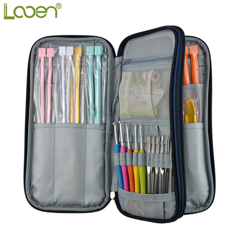 Looen Knitting Bag Empty Crochet Hook Bag Storage Pouch Knitting Kit Case Organizer Bag For Sewing Crochet Needles Scissors ► Photo 1/6