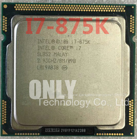 free shipping  i7 875K 2.93GHz 8M SLBS2 Quad Core Eight threads desktop processors Computer i7-875K CPU Socket LGA 1156 pin ► Photo 1/1