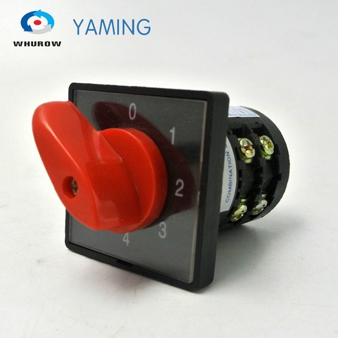 4 position rotary switch 380V 20A 2 phases electric motor selector control cam switch Manufacturing HZ5B-20/2 red handle ► Photo 1/1