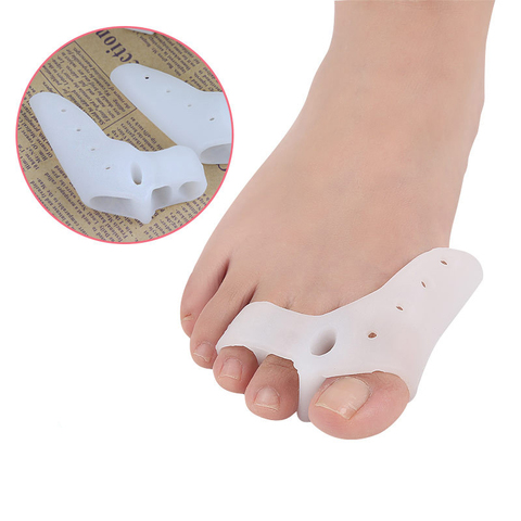 2pcs/set Silicone Gel Toe Corrector Foot Fingers Three Hole Toe Separator Thumb Valgus Protector Bunion Adjuster Valgus Guard ► Photo 1/6