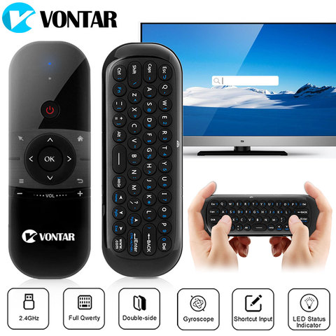 Mini Wireless Keyboard W1 Air Fly Mouse Gyro Sensing sensor 2.4G English Russian Remote Control For Windows Android TV Box PC ► Photo 1/6
