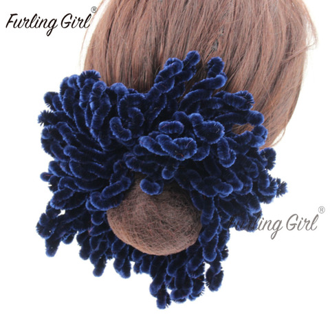 Furling Girl 1PC Muslim Women Fashion Scrunchies Elastic Hair Bands Large Size Knitting Wool Hair Ponytail Bun Holder ► Photo 1/6