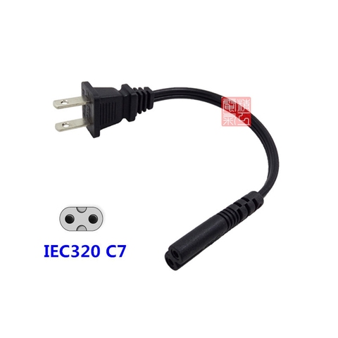 NEMA 1-15P 2pin male plug to IEC 320 C7 IEC320 short AC Power cable cord 20CM For AC Adapter Laptop Notebook ► Photo 1/4