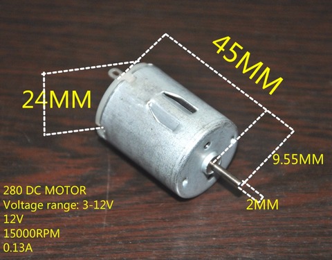 Free shipping Original 280 motor (strong magnetic)  high speed 3-12V 15000RPM 0.13A DC motor ~+ ► Photo 1/3