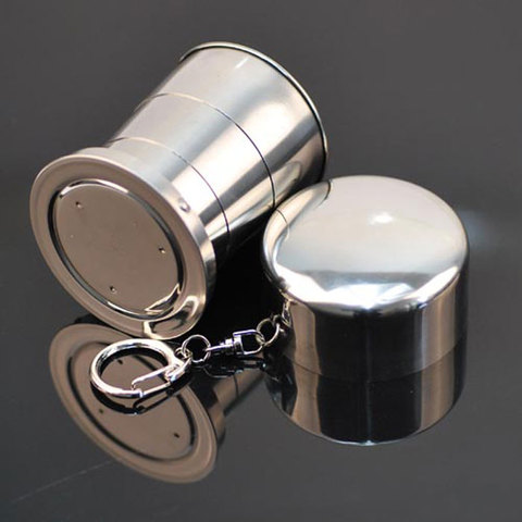 2016 New 1PCS Stainless Steel Camping Folding Cup Traveling Outdoor Camping Hiking Sports Mug Portable Collapsible Cup Bottel ► Photo 1/1