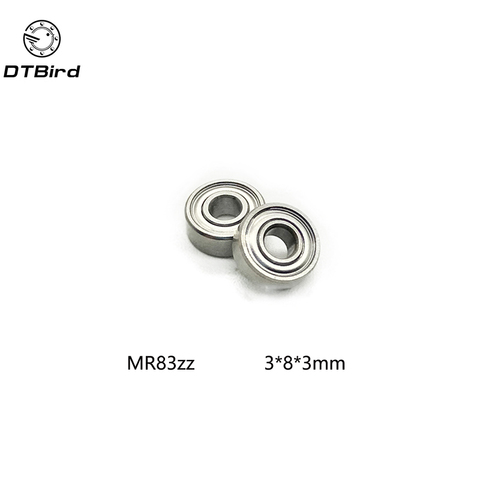 Free shipping 10pcs MR83 MR83Z Miniature Bearings ball bearing 3X8X3 mm 3*8*3 MR83ZZ radial shaft ► Photo 1/6