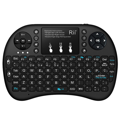 Rii I8 Russian Hebrew English Spanish Wireless Mini keyboard With Touchpad 2.4G Multi-Media Remote Control For Android TV Box PC ► Photo 1/6