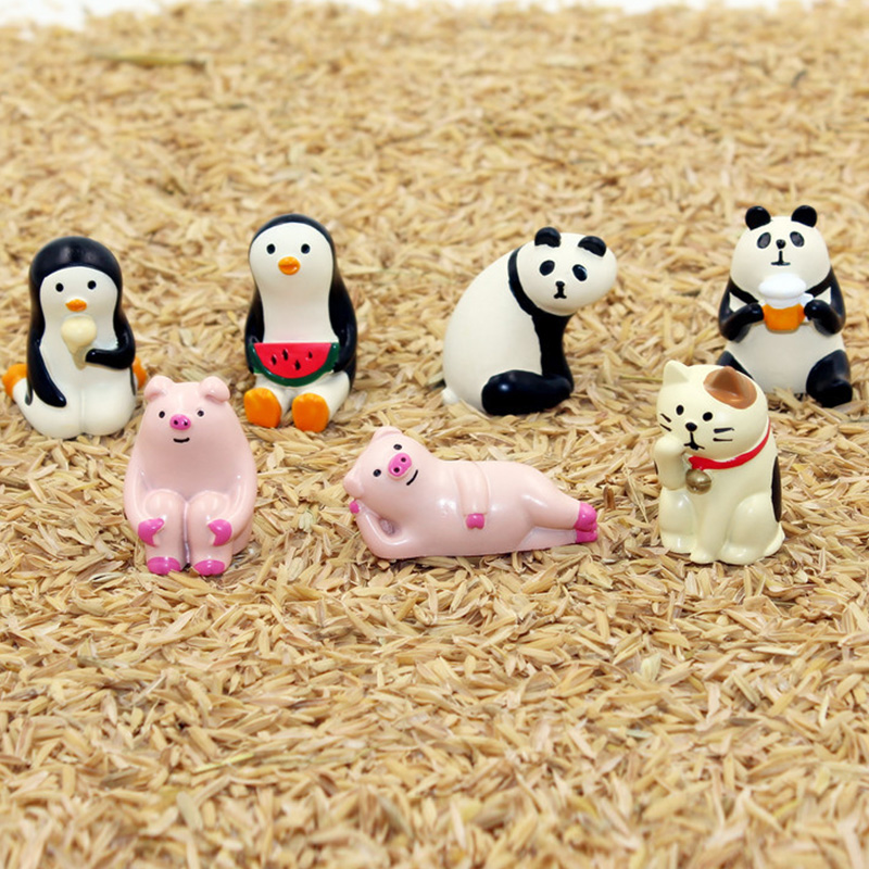 Resin Dog Penguin Cat Animal Statue Toy Home Garden Decoration Ornaments 