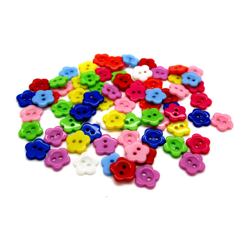 200Pcs Multicolor Resin Flower Shape Apparel Sewing Buttons For Kids Clothes Scrapbooking Decorative Handicraft DIY Accessories ► Photo 1/1