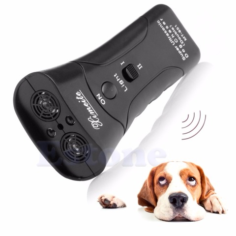 New Ultrasonic Dog Chaser Stop Aggressive Animal Attacks Repeller Flashlight ► Photo 1/6