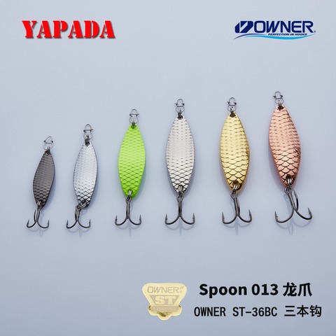 YAPADA Spoon 013 Loong Claw 15g/55mm 20g/58mm strengthe Treble Hook Multicolor Zinc alloy Metal Bass Spoon Feather Fishing Lures ► Photo 1/6