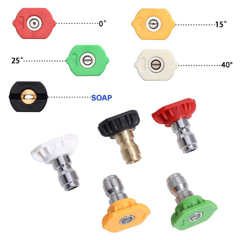 5Pack High Pressure Washer Spray Nozzle Tips Variety Degree 1/4" Quick Connect 