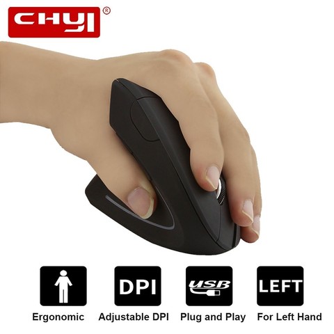 CHYI Wireless Mouse for Left Hand Optical Vertical Mause 6D Ergonomic Health Mice with LED Breathing Light for Computer 2022 New ► Photo 1/1