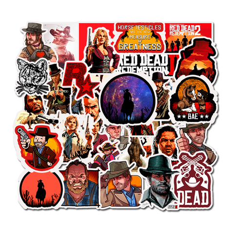 50Pcs Top Game Red Dead Redemption Stickers For Notebook PC Skateboard Bicycle Motorcycle DIY Waterproof Toys Sticker F5 ► Photo 1/6