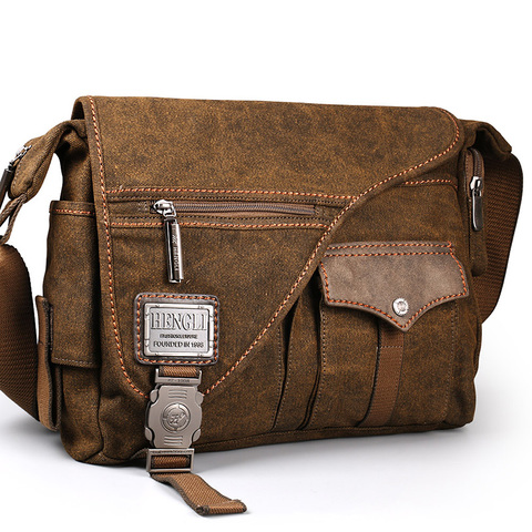 2022 Ruil men's Canvas bags New Multifunction Crossbody bag Retro handbags Travel Shoulder Messenger Bags Leisure Package ► Photo 1/6