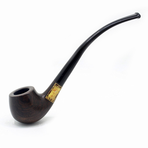 Ebony Wood Pipes for Smoking Bent Type Pipe Accessory Carving Pipes Smoke Tobacco Cigarette Acrylic Holder Oil Burner Pipe ► Photo 1/6