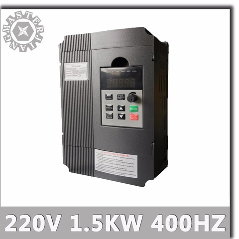 220V 1.5KW 400Hz Inverter Single-phase Input VFD 3 Phase Output Frequency Converter Adjustable Speed 1500W 220V Inverter AT1  ► Photo 1/1