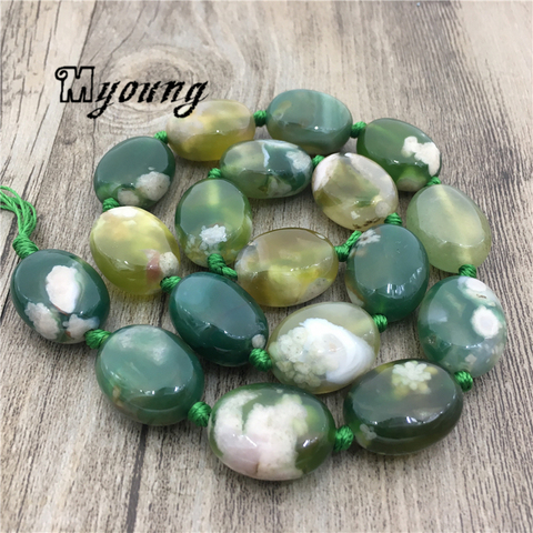 Egg Shape Green Cherry Agates Stone Nugget Loose Beads,Natural Gems Stone Space Beads For DIY Jewelry MY2107 ► Photo 1/2