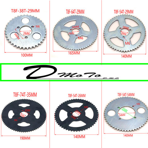 38 44 54 64 74 Tooth 38T 44T 54T 64T 74T T8F 35MM Rear Sprocket Mini Moto ATV Quad Dirt Pit Pocket Bike Cross 47cc 49cc Parts ► Photo 1/6