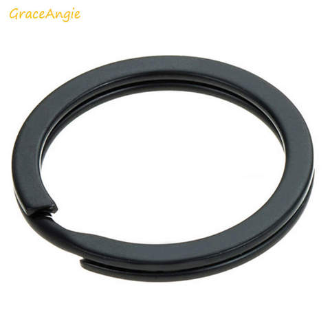 20pcs Iron Metal Matte Key Rings Key Holder Flat Black Color Round Circle Connector For Key chain DIY Accessory 25-32mm ► Photo 1/4