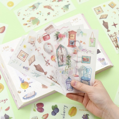 6 pcs/pack Comfortable Sweet Time Bullet Journal Decorative Stickers Scrapbooking Stick Label Diary Stationery Album Stickers ► Photo 1/1