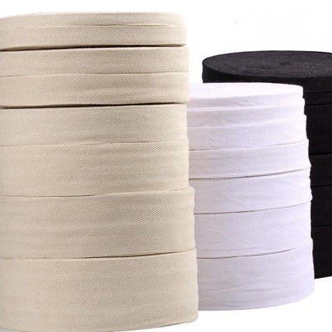 50Y White Black Natural Chevron Ribbon 6-50mm 100% Cotton Ribbons Herringbone Binding Tape Lace Trimming Packing DIY Accessories ► Photo 1/6
