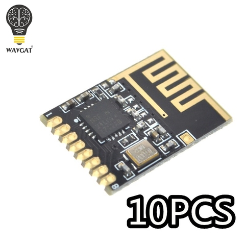 WAVGAT 10PCS Component Kit NRF24l01+ 2.4GHz Wireless Module Mini Version Power enhanced version SMD ► Photo 1/5