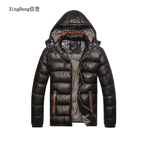 XingDeng Winter fashion warm Jackets Men Hat Detachable top Coat Cotton Outwear Coats Hooded Collar Slim Clothes Thick Parkas ► Photo 1/5