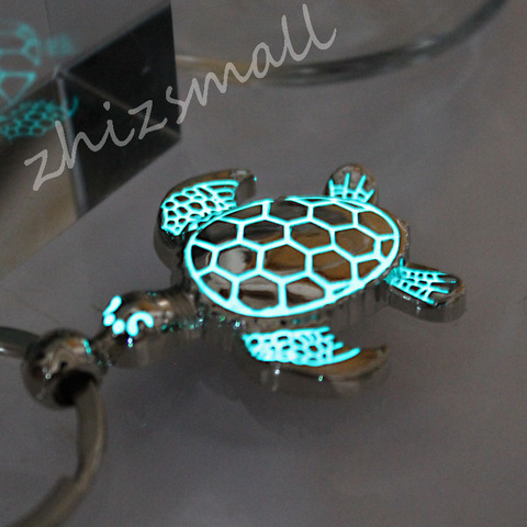 Glowing sea turtle keychain Turtle keychain tortoise key ring GLOW in the DARK Luminous keychain Pendants ► Photo 1/5