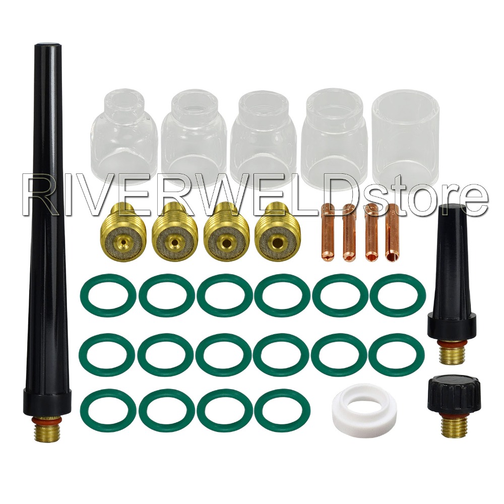 TIG-Welding Torch Gas Lens Collet Body Consumables Cup Kit For WP-9/20/25 Useful 