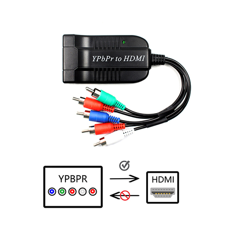 Component to HDMI Converter, 5RCA Component RGB YPbPr to HDMI Converter Supports 1080P Video Audio Converter Adapter for DVD ► Photo 1/6