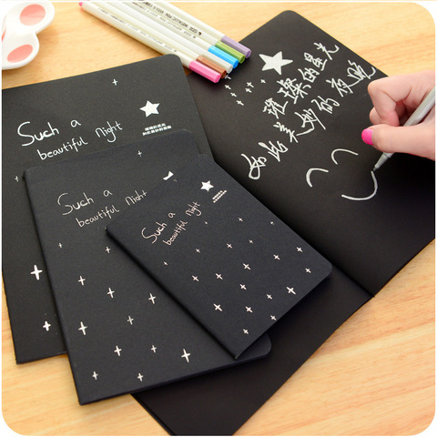 1pcs Notebook Diary Black Paper Notepad 16K 32K 56K Sketch Graffiti Notebook for Drawing Painting Office School Stationery Gifts ► Photo 1/3