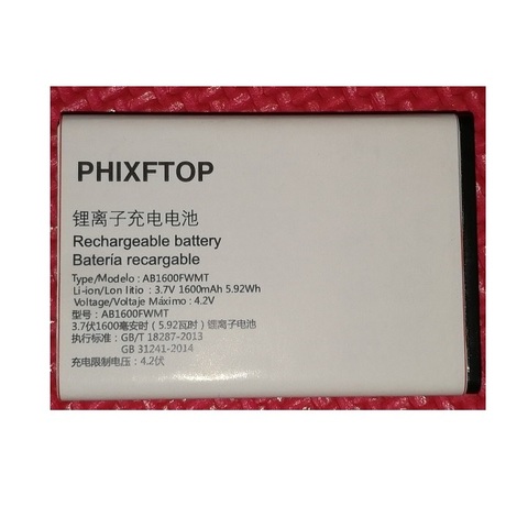 PHIXFTOP original E168 battery For Xenium CTE168 cellphone AB1600FWMT Battery for philips Smart Mobile phone 4.2V ► Photo 1/2