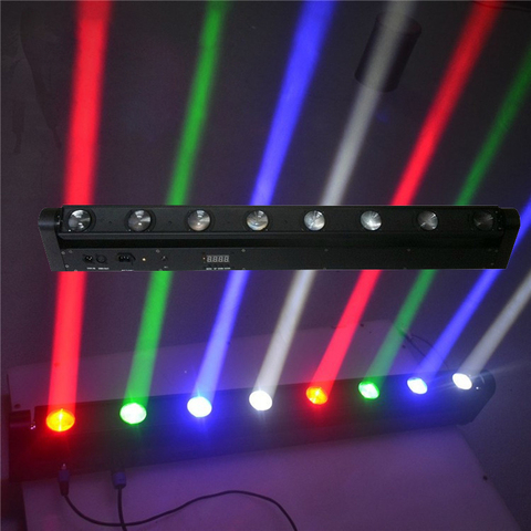 8x12W RGBW LED Bar Beam Moving Head Light 150W Beam Moving Head Light with DMX512 10/38 channels Bar DJ Club Spot Stage Lighting ► Photo 1/6