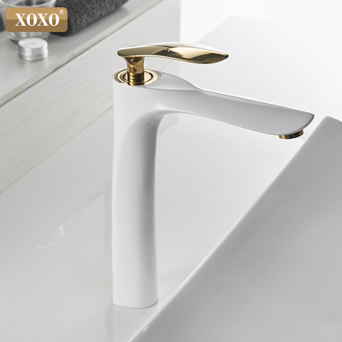 XOXO Basin Faucets Cold and Hot  Single Hole Mixer Tap Black White Gold Mixer Tap For bathroom Sink Taps 20055-1 ► Photo 1/6