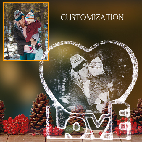 Photo Custom Crystal Photo Frame Love Heart Laser Engraved Customized Glass Wedding Photo Album Personalized Souvenirs Gift ► Photo 1/6